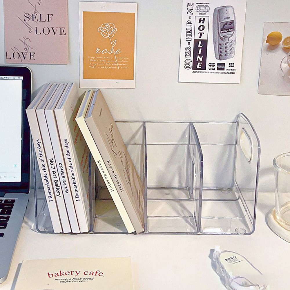Clear Acrylic Book Stand Holder - Taşınabilir Şeffaf Akrilik Kitap Ayracı Saplı