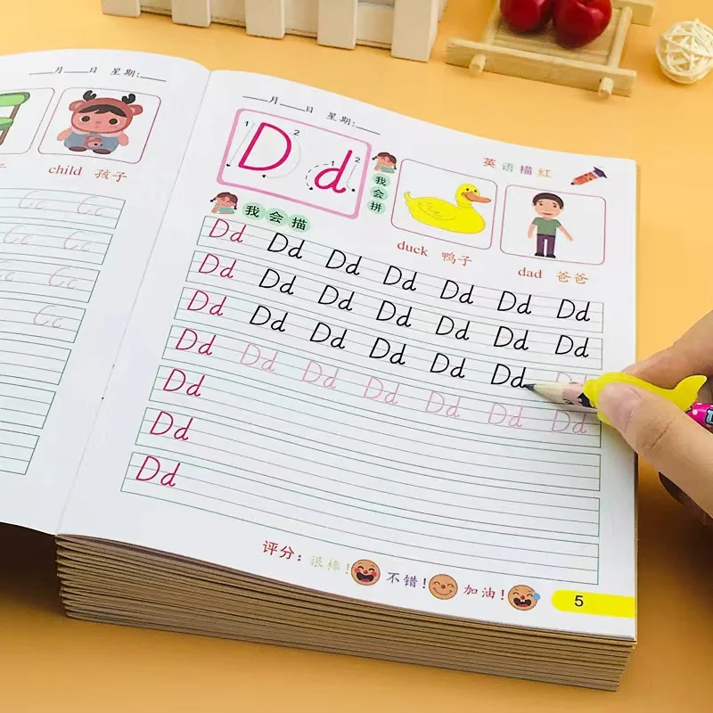 Chinese Calligraphy Practice Book - 32 Sayfa Yazma Öğrenme Alfabesi Matematik