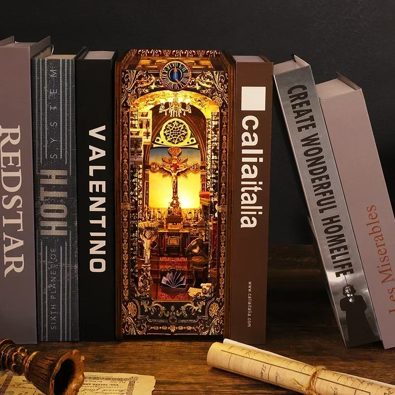DIY Ahşap Kitap Köşesi Raf Ekl - Diy Wooden Book Nook Kit Shelf Insert incelemesi ve fiyatı